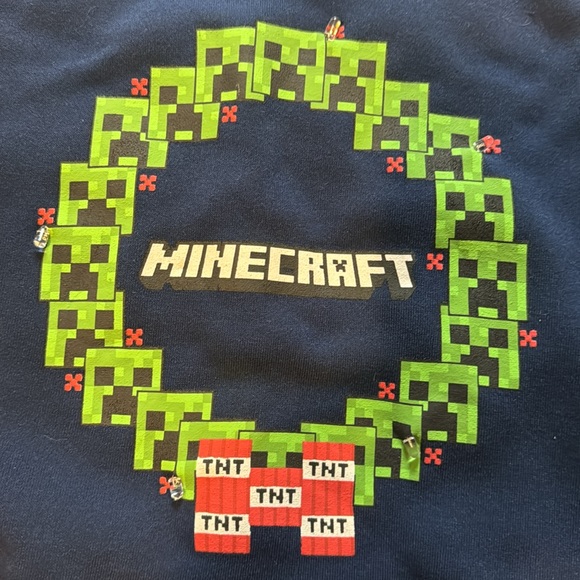 Minecraft light up boys Christmas festive mad engine long sleeve shirt - Picture 9 of 11